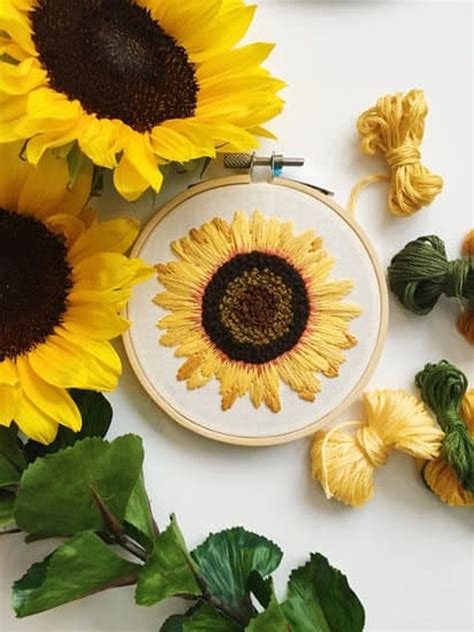 Sunflower Embroidery Pattern Hand Embroidery PDF Instant | Etsy