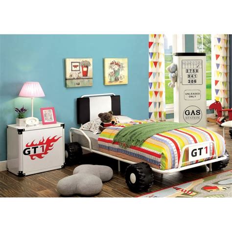 They also usually have numbers on them and those checkerboard patterns on. Furniture of America Ramirez 2-Piece Race Car Bedroom Set ...