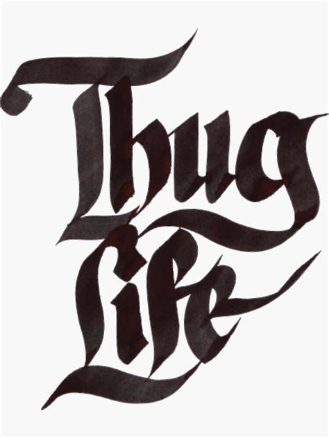 Pegatina Thug Life Urban Slang Código De Tupac De Clothingsimple