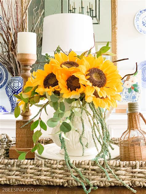 Easy Fall Sunflower Centerpiece 2 Bees In A Pod