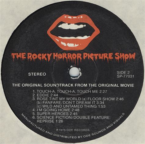rockymusic rocky horror picture show soundtrack lp disc label side two image
