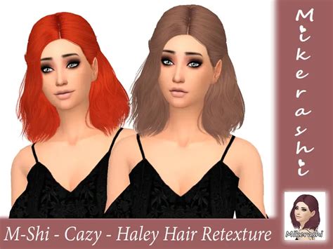 The Sims Resource Cazy S Haley Hair Retextured By Mikerashi Sims 4 Hairs