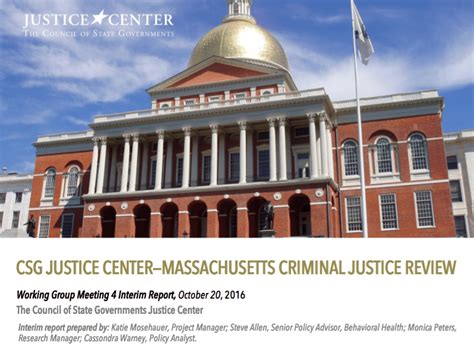 Justice Reinvestment In Massachusetts Fourth Presentation Csg