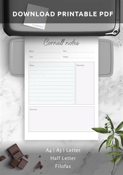 Download Printable Cornell Method Note Taking Template Pdf