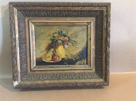 Still Life Unk Original Oil Painting Framed Ebay