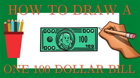 How To Draw A One Hundred Dollar Bill Step By Step Youtube