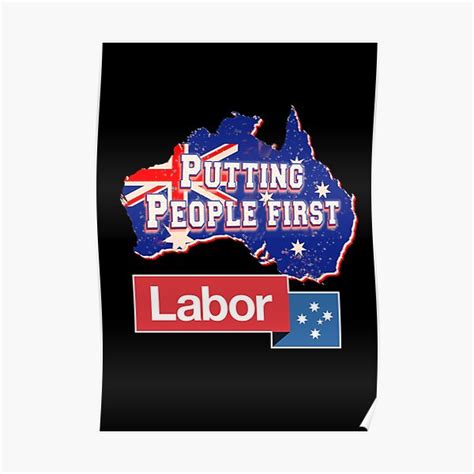 Australian Labor Party Putting People First Australian Map Retro