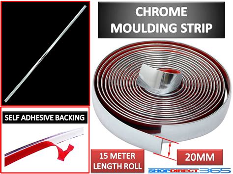 Mm X M Chrome Styling Moulding Trim Strip Self Adhesive Metre