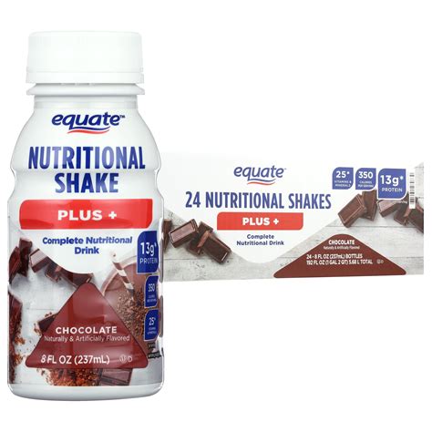 Equate Nutritional Shake Plus Chocolate 8 Fl Oz 24 Count