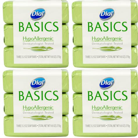 Dial Basics Hypoallergenic Soap 12 Bars Total 32 Oz Each Actual