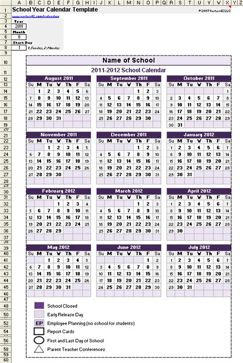 School Calendar Template 2021 2022 School Year Calendar