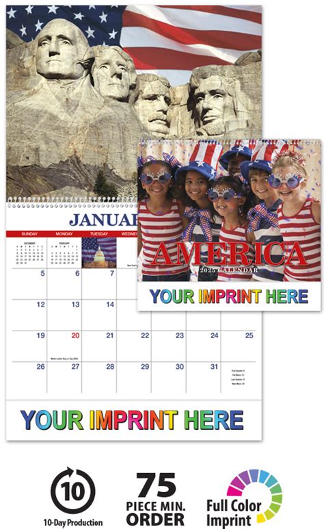 2024 Patriotic America Spiral Wall Calendar 10 78 X 18 Custom