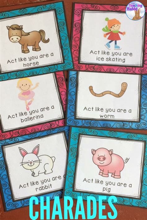 Maybe you would like to learn more about one of these? Use this charades game to get primary students acting! Each card has a bright picture and simple ...