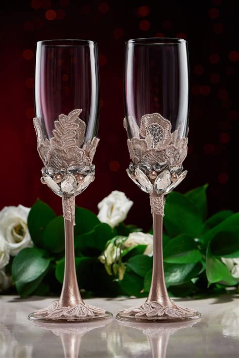 Personalized Wedding Flutes Wedding Champagne Glasses Toasting Flutes