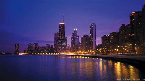 Chicago Skyline Night Wallpapers Wallpaper Cave