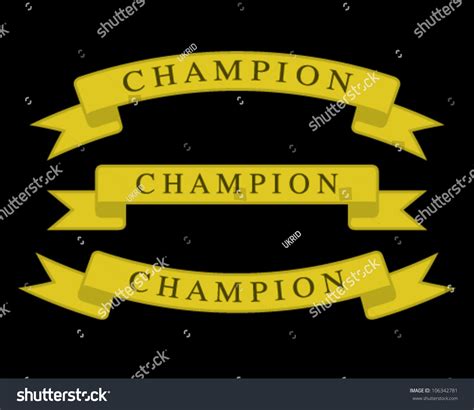 Set Golden Vector Ribbons Champion Stock Vector Royalty Free