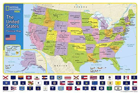 United States For Kids Wall Map National Geographic Maps