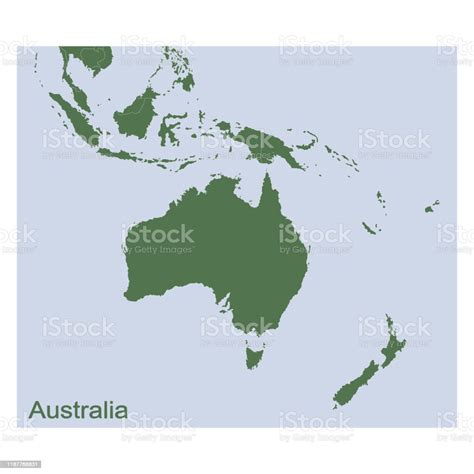vektor politische karte von australien und ozeanien stock vektor art und mehr bilder von