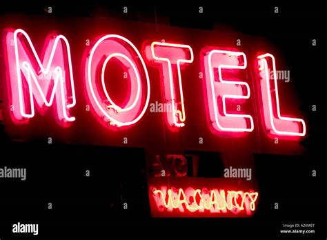 Neon Motel Sign Stock Photo Alamy