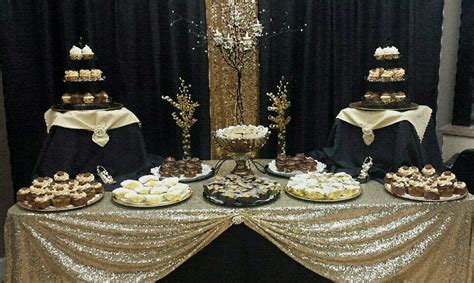 Black and Gold Dessert Table! 80th Birthday Party Decorations, 40th