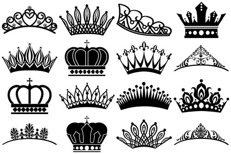 Tiara And Crown Silhouettes Ai Eps Png 249829 Illustrations