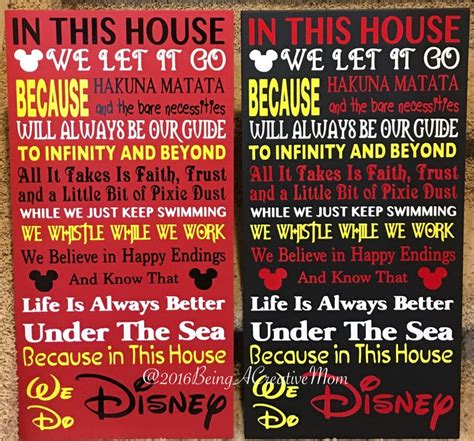 In This House We Do Disney Handmade Wood Sign Etsy