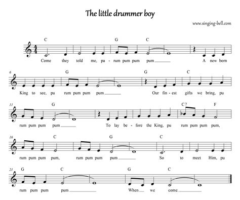 Sheet music sales from europe. The Little Drummer Boy | Free Christmas Carols download
