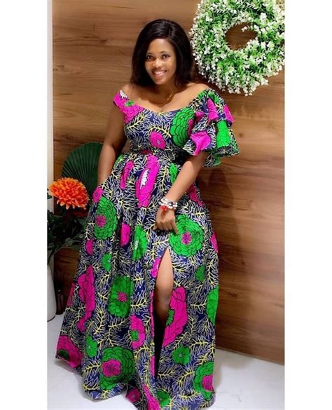 african print off shoulder maxi dress with ruffled sleeves etsy
