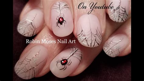 Halloween Nails Diy Spiderweb And 3d Spiders Nail Art Design Tutorial