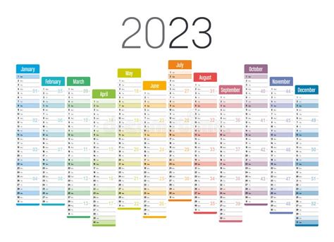 One Page Year Calendar 2023 Stock Illustrations 300 One Page Year