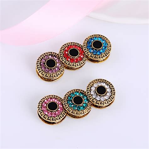 2021 Wholesale Mix Color Classic Round Magnet Brooch Hijab Accessories