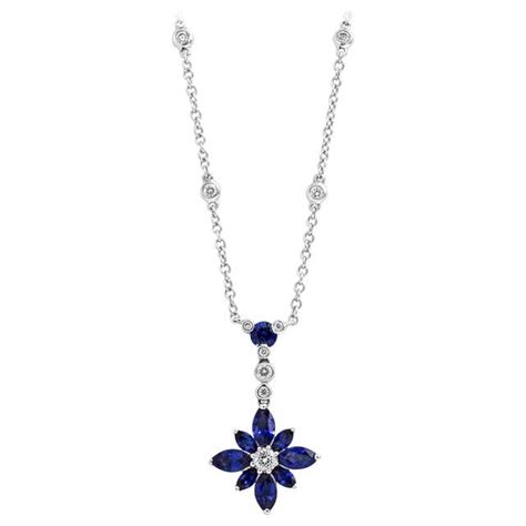 Vivid Blue Ceylon Sapphire And Diamond Pendant Necklace For Sale At 1stdibs