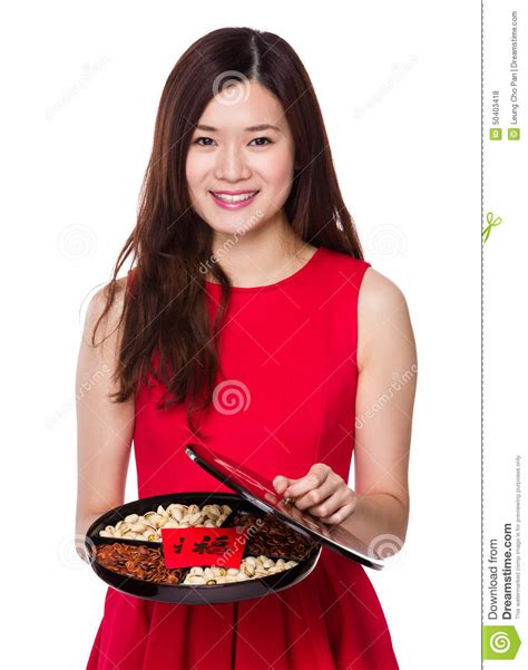 Woman Hold With Assorted Snack Tray Stock Photo Image Of Cutout