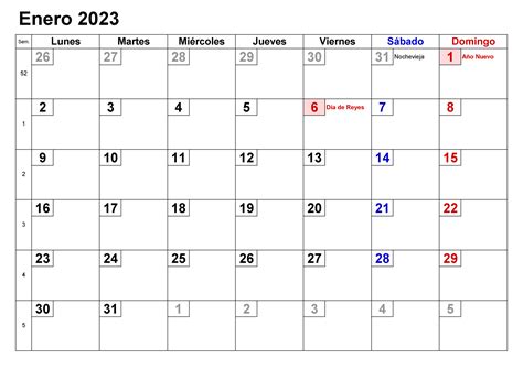 Calendario Enero 2023 Para Imprimir Docalendario