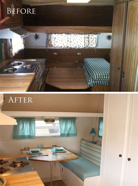 Before And After Vintage Camper Remodel Camper Before And After Camper