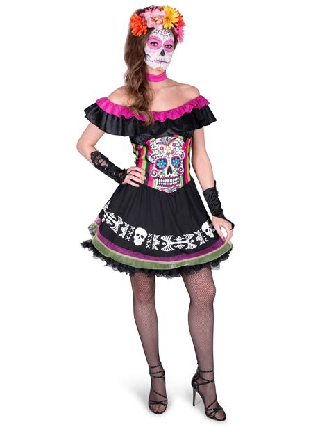 Costume Per Donna Dia De Los Muertos Costumi Adultie Vestiti Di