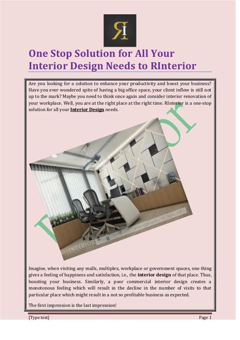 One Stop Solution For All Your Interior Design Needs To Rinterior