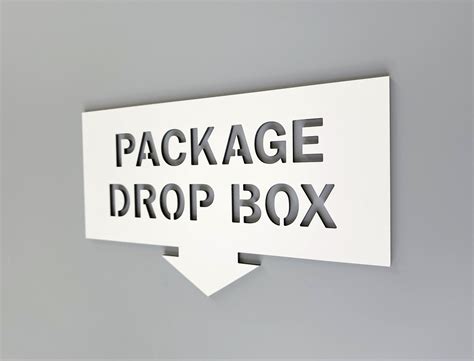 Package Drop Box Sign With Arrow Please Leave Packages In The Box Sign