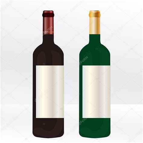 Graphic Illustration Of Two Bottles Of Wine Stock Vector Image By