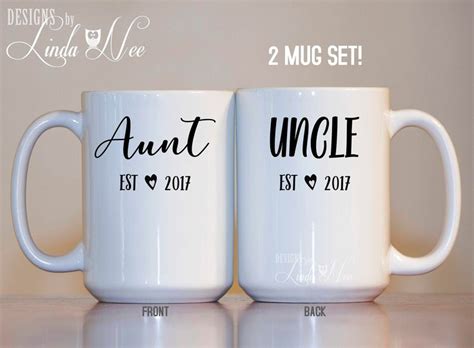 Aunt And Uncle Mug Set Personalized Pair Of Aunt And Uncle Etsy Mugs Aunt Ts Mugs Set