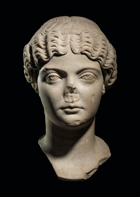 A Roman Marble Portrait Head Of The Empress Faustina Minor