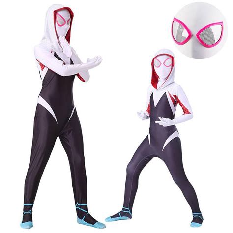 Spider Gwen Stacy Jumpsuit Spider Woman Cosplay Costume Halloween Adult