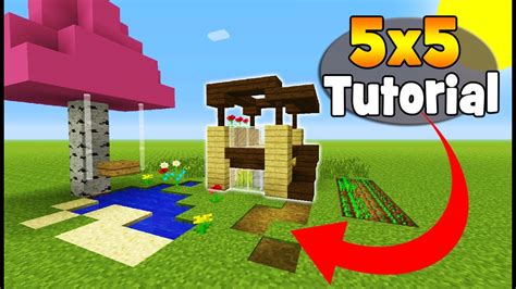 Minecraft Tutorial How To Make A 5x5 Starter House 5x5 House Youtube