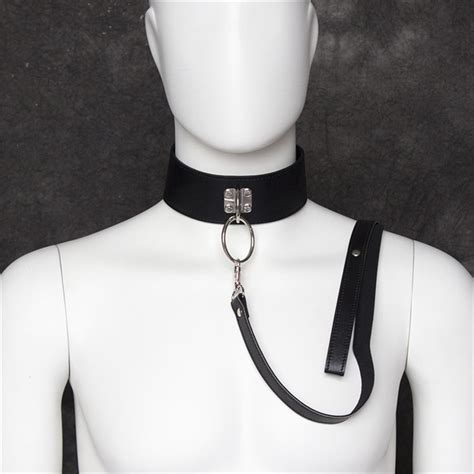 leather sex bdsm bondage collar fetish neck bondage restraints slave sex collar leash sex toys