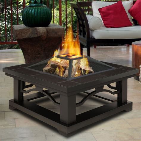 Real Flame Crestone Steel Wood Burning Fire Pit Table