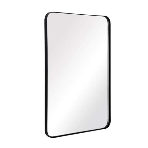 Andy Star Wall Mirror For Bathroom 24x36 Inch Black Bathroom Mirror Stainless Steel Metal