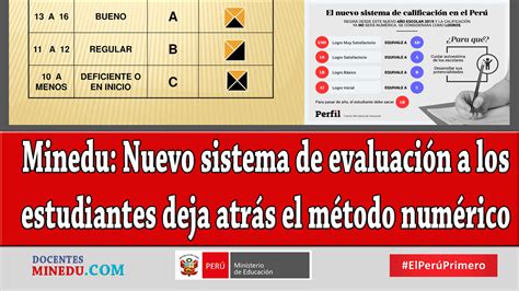 Minedu Nuevo Sistema De Evaluación A Los Estudiantes Deja Atrás El