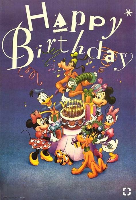 Mickey Mouse Happy Birthday Card Simple Greeting Cards