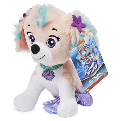 New Nickelodeon Paw Patrol Aqua Pups 8 Plush Coral Stuffed Toy Ebay