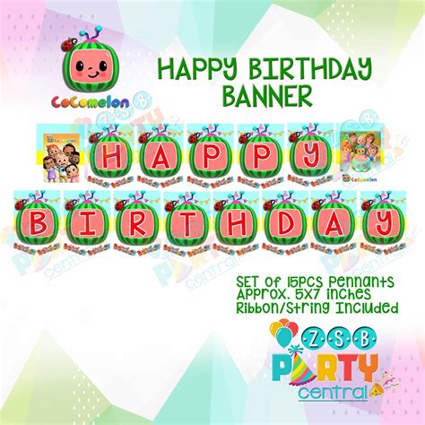 Free printable cute happy birthday banners with fun birthday colors girls love! Cocomelon Birthday Banner | Shopee Philippines